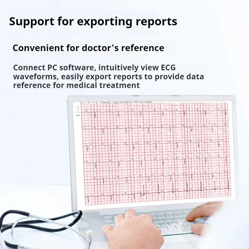 Handheld Portable ECG Monitor with Bluetooth & App Data Storage