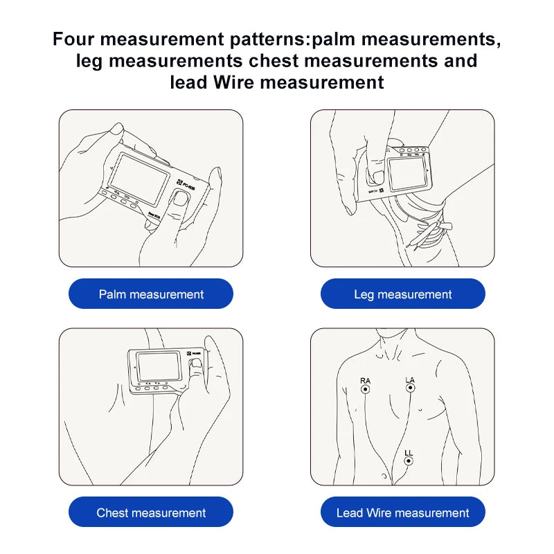 Handheld Portable ECG Monitor with Bluetooth & App Data Storage