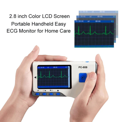 Handheld Portable ECG Monitor with Bluetooth & App Data Storage