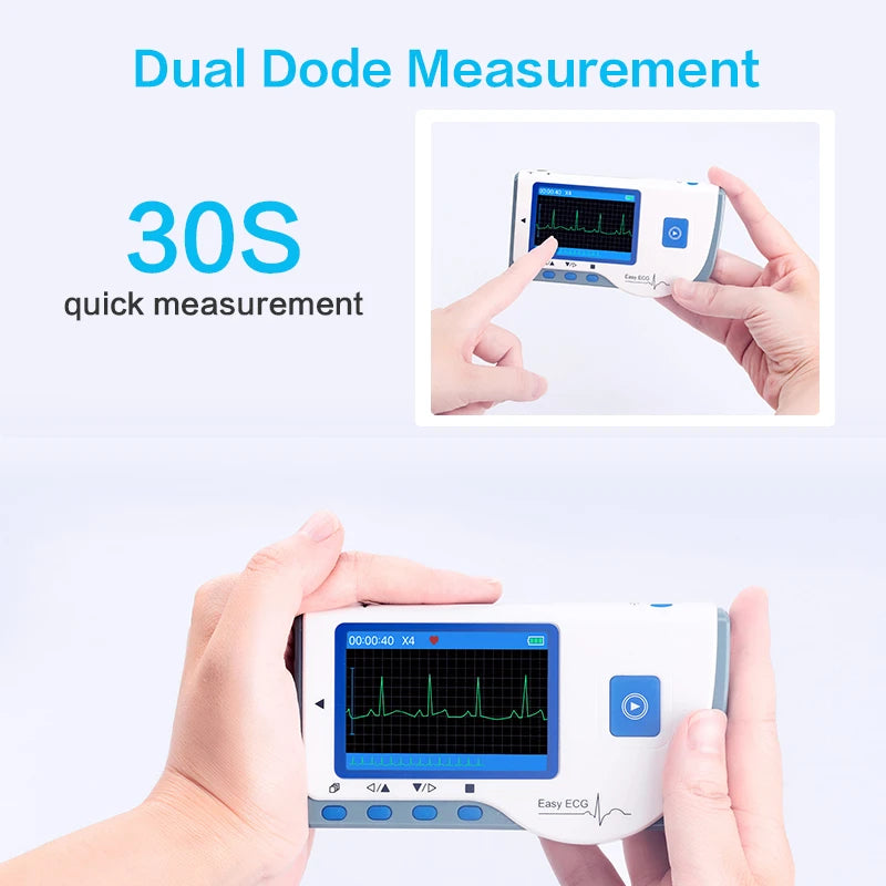 Handheld Portable ECG Monitor with Bluetooth & App Data Storage