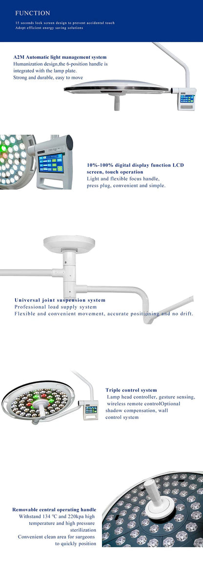 LED Ceiling-Mounted Surgical Light with Camera System