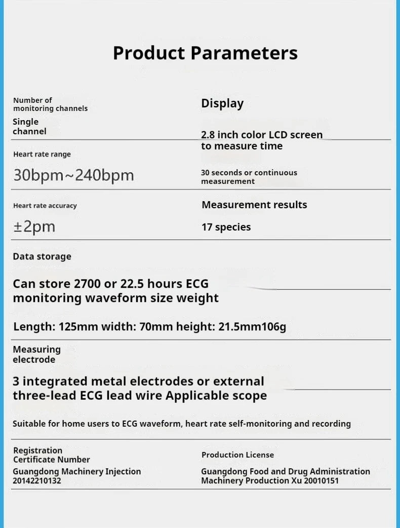 Handheld Portable ECG Monitor with Bluetooth & App Data Storage