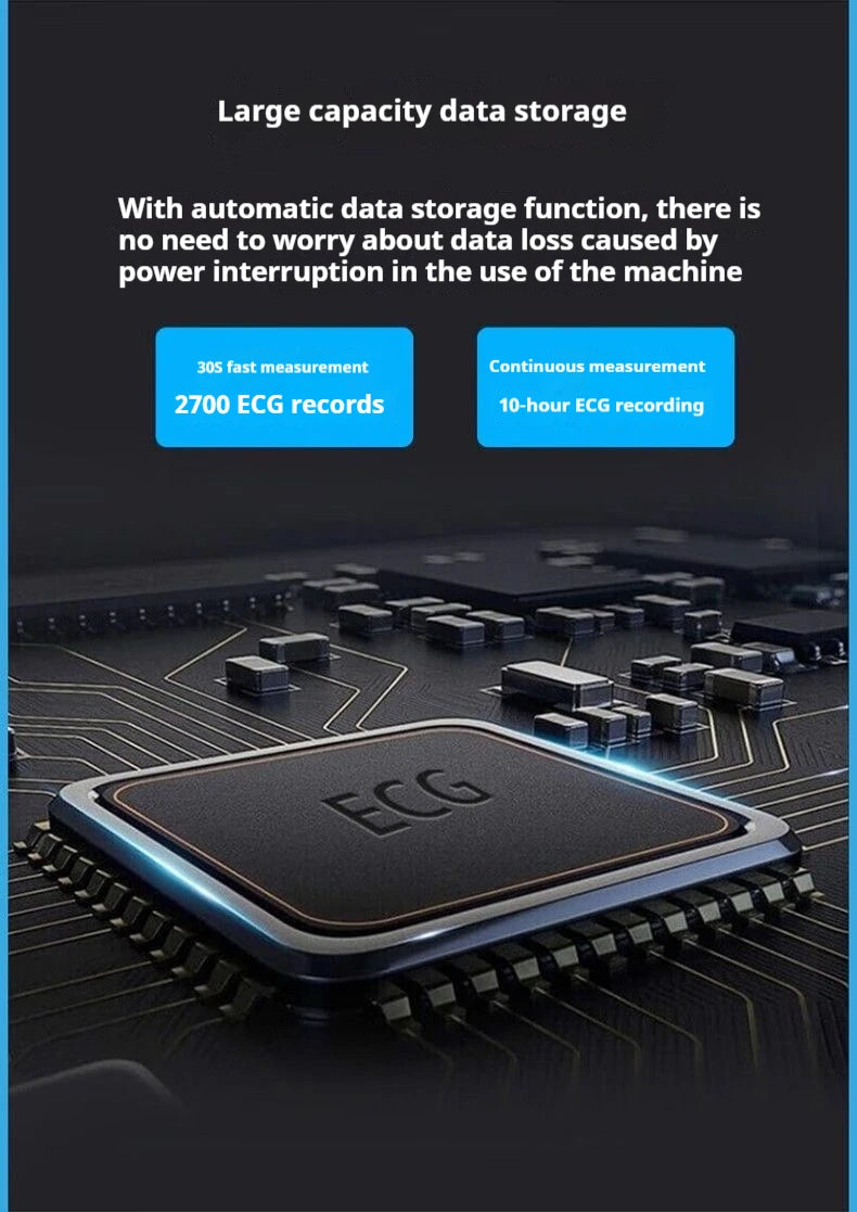 Handheld Portable ECG Monitor with Bluetooth & App Data Storage