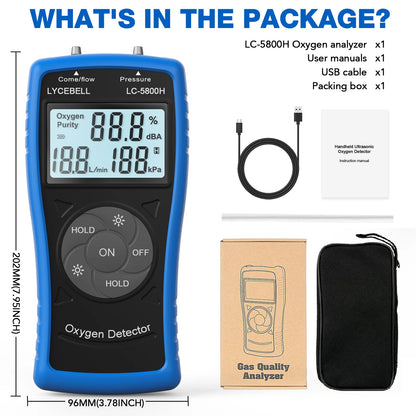 Portable Ultrasonic Oxygen Meter (0–10 L/min)