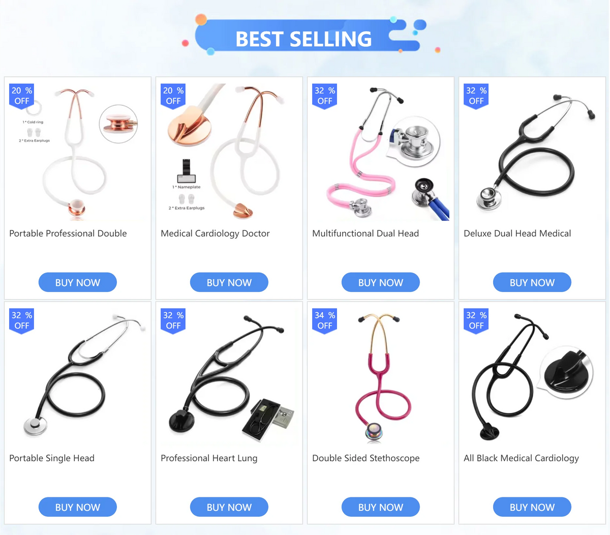 Dual-Head Medical Stethoscope