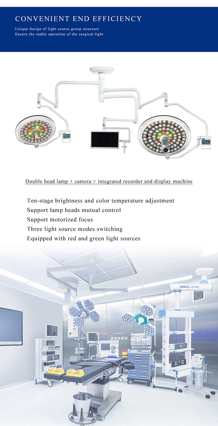 LED Ceiling-Mounted Surgical Light with Camera System