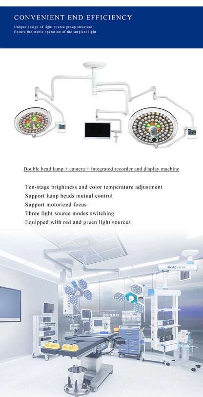 LED Ceiling-Mounted Surgical Light with Camera System