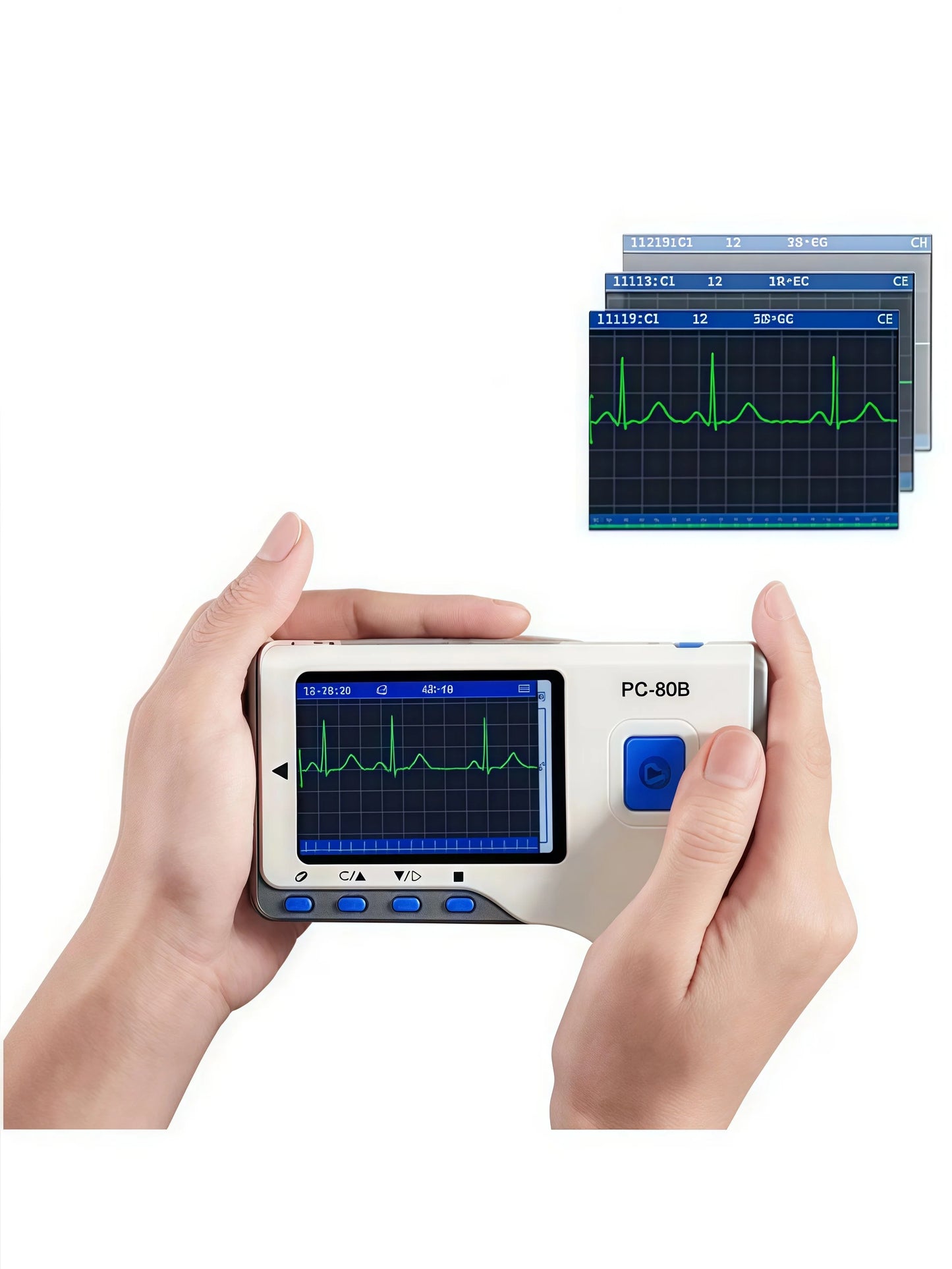 Handheld Portable ECG Monitor with Bluetooth & App Data Storage