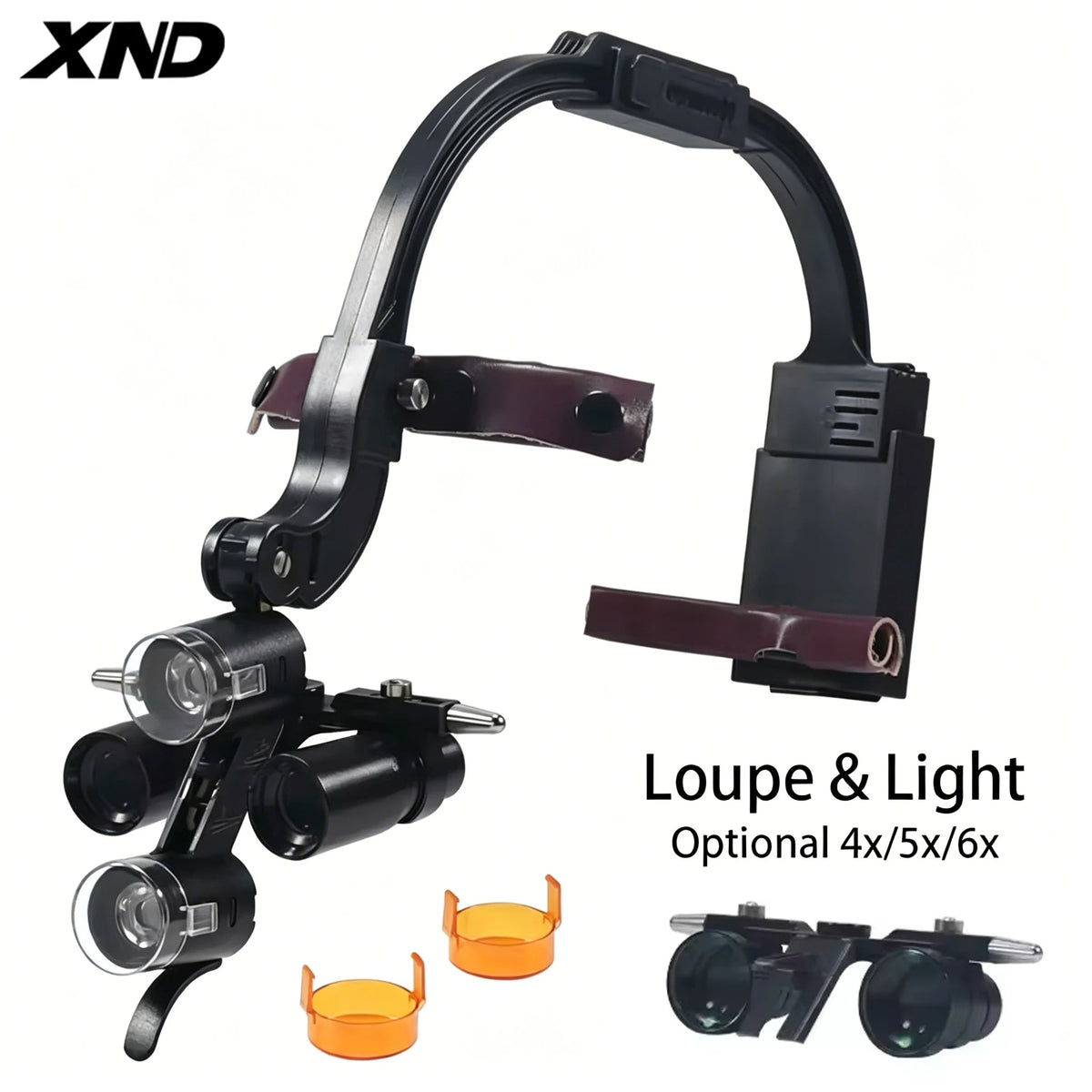 XND Dental Binocular Surgical Loupes with LED Headlight – 2.5X/3.5X/5X/6X Magnification