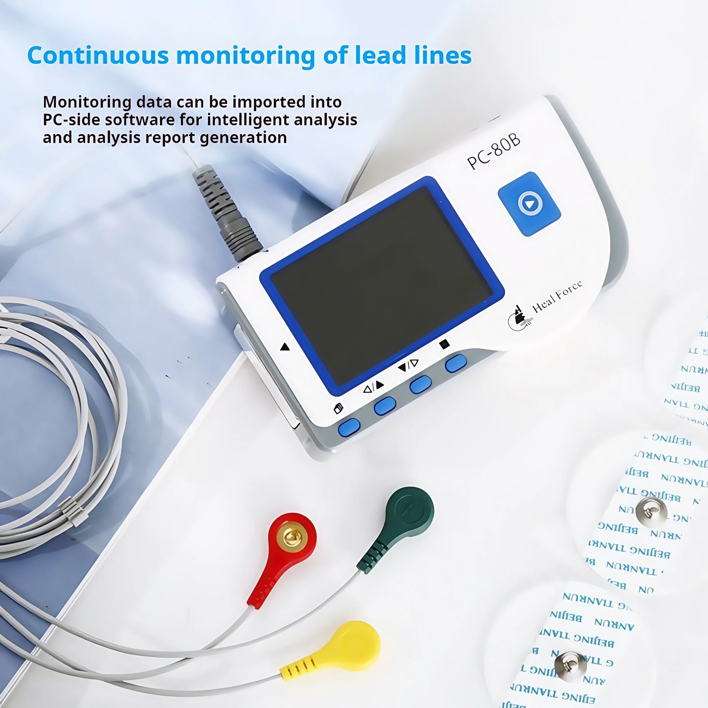 Handheld Portable ECG Monitor with Bluetooth & App Data Storage