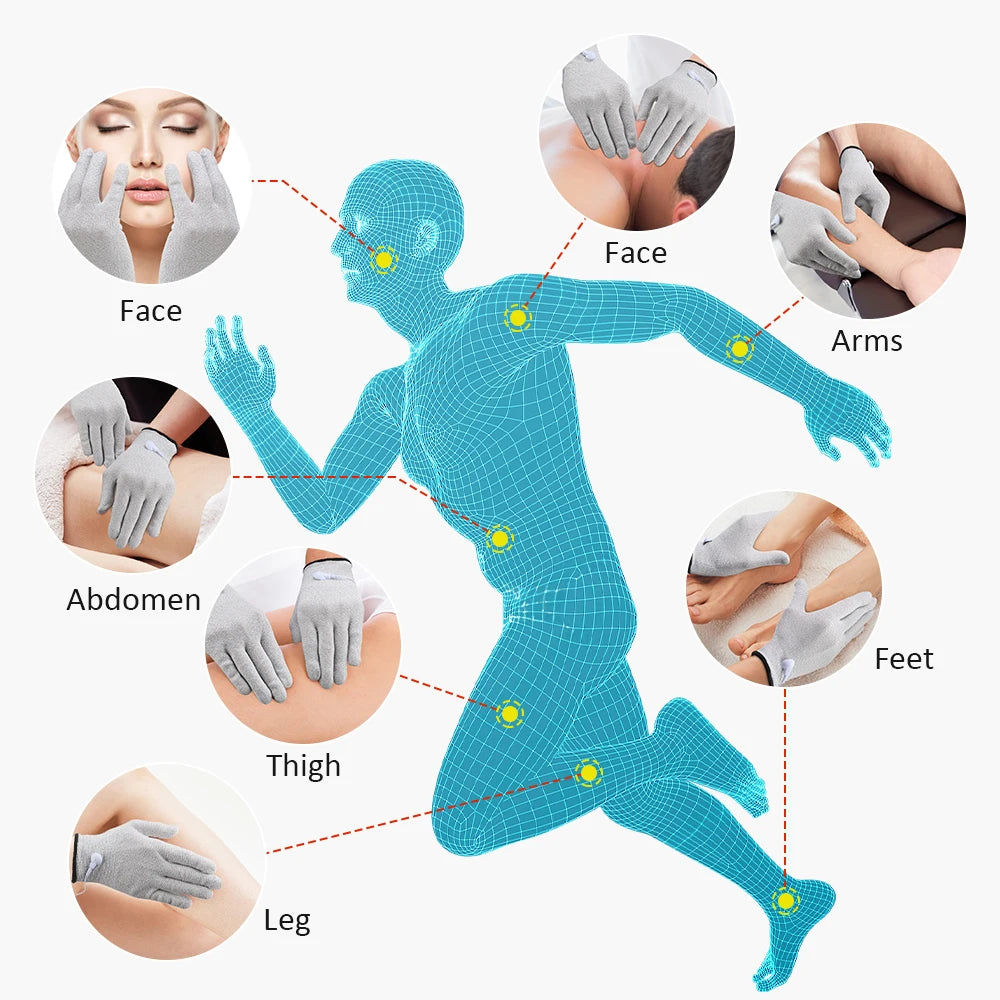 EMS Electric Muscle Stimulator with Electrode Gloves