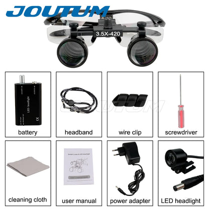 3.5X/2.5X Binocular Dental & Surgical Loupes with LED Headlight