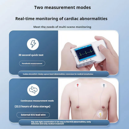 Handheld Portable ECG Monitor with Bluetooth & App Data Storage