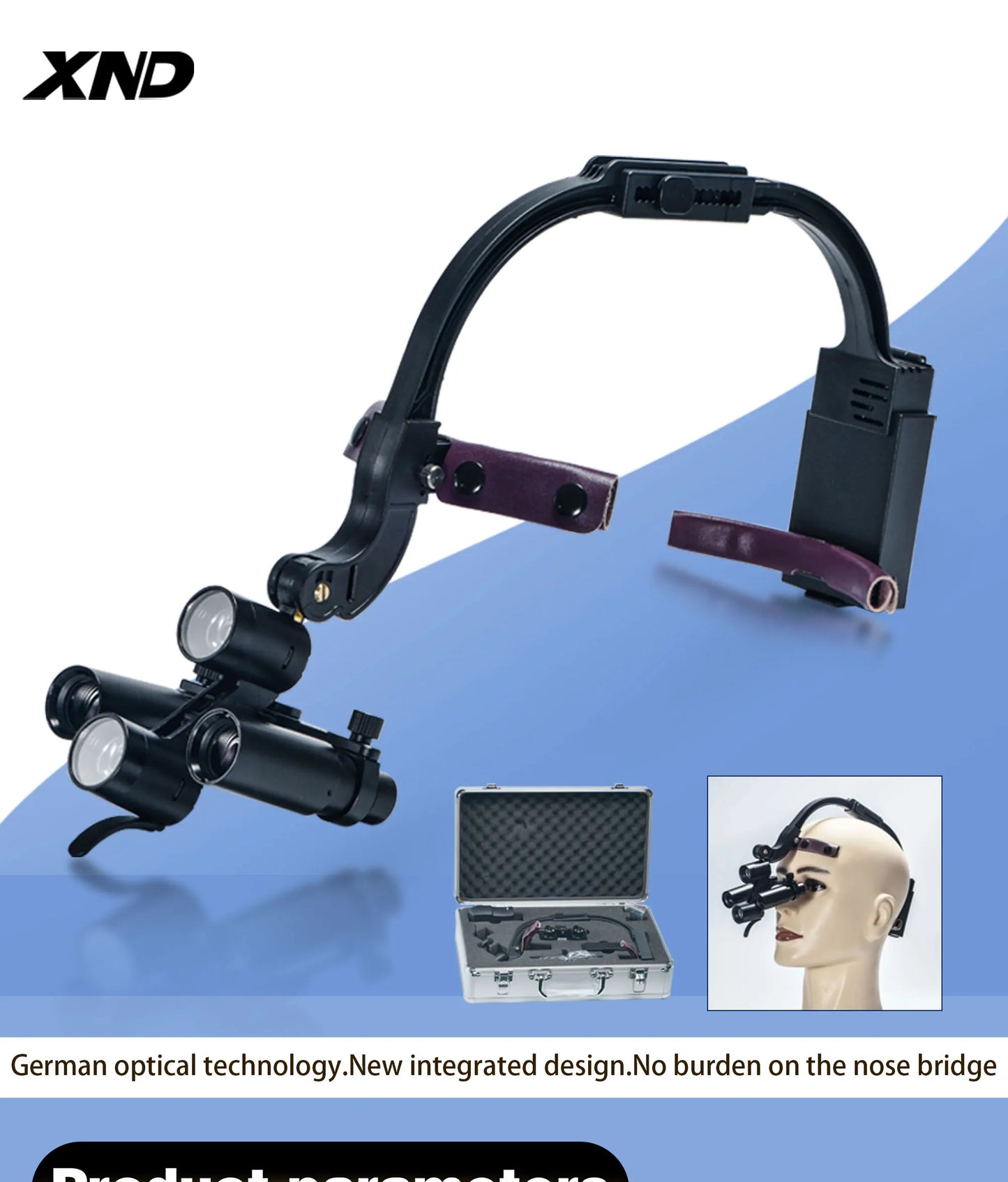 XND Dental Binocular Surgical Loupes with LED Headlight – 2.5X/3.5X/5X/6X Magnification