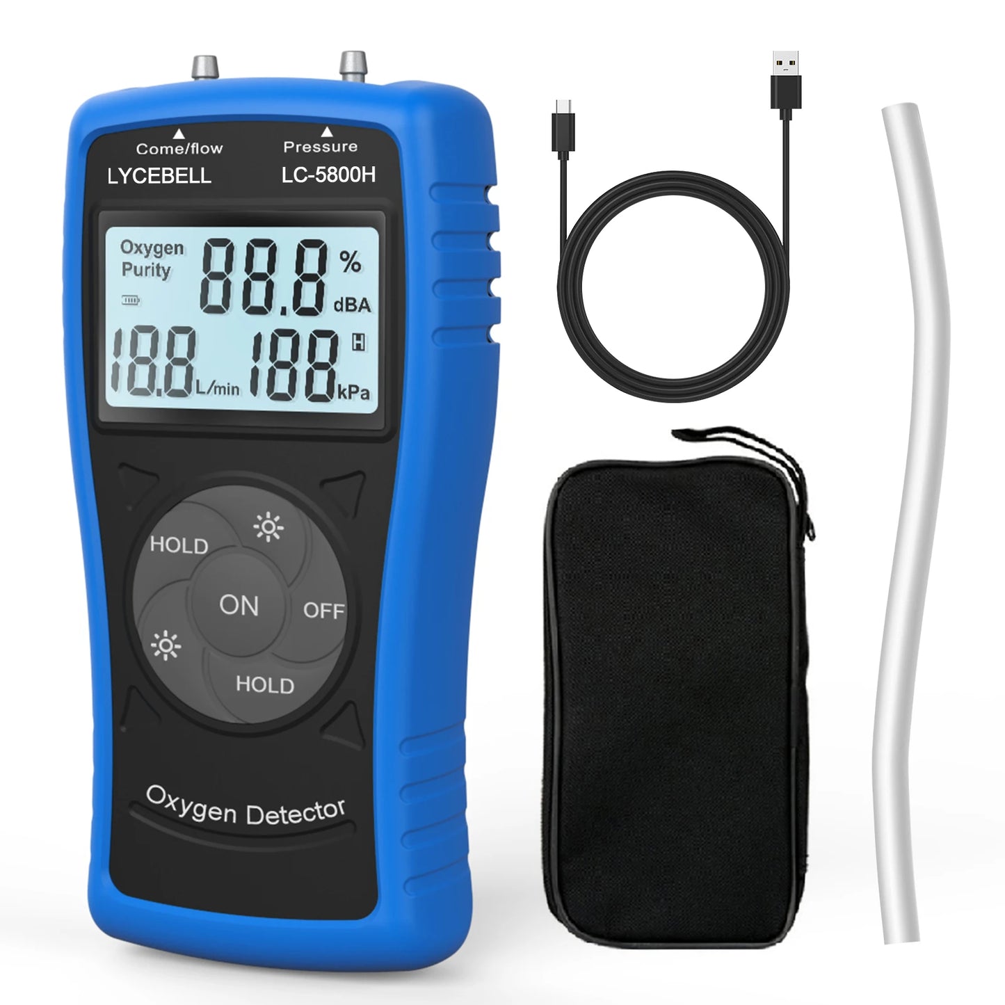 Portable Ultrasonic Oxygen Meter (0–10 L/min)