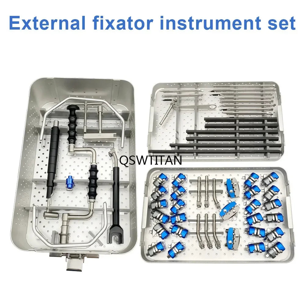 Orthopedic External Fixator Instrument Set for Lower Limb Surgery – Veterinary & Medical Use